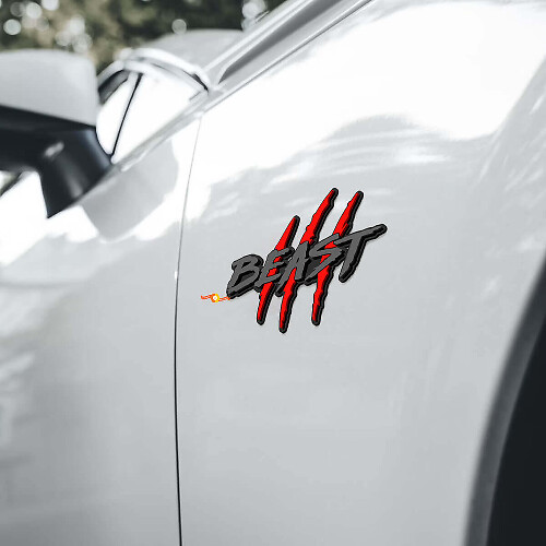 Beast Scratches Claws Fender Emblem 3D Badge
