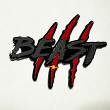 Beast Scratches Claws Fender Emblem 3D Badge
 3