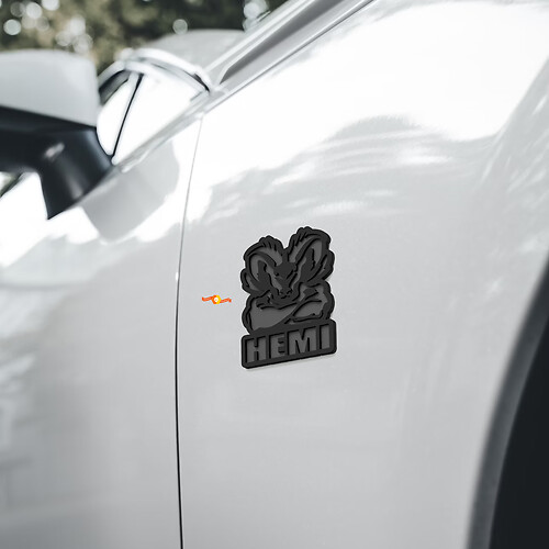 Hemi Ram Muscle Fender Emblem 3D Badge