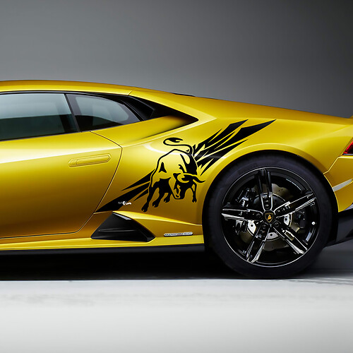 Side Rear Fender Bull Graphics Racing Vinyl Decal Sticker Graphics for Lamborghini Huracan Evo
