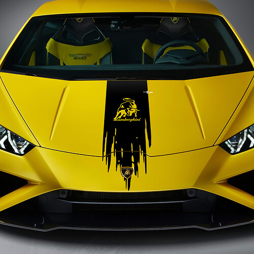 Hood Bull Distressed Stripe Racing Vinyl Decal Sticker Graphics for Lamborghini Huracan Evo
