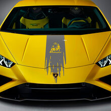 Hood Bull Distressed Stripe Racing Vinyl Decal Sticker Graphics for Lamborghini Huracan Evo
 2