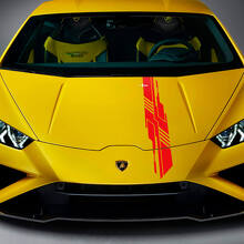 Hood Design Stripe Racing Vinyl Decal Sticker Graphic 3 for Lamborghini Huracan Evo 3