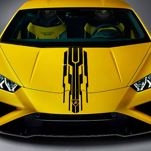 Hood Racing Stripe Vinyl Decal Sticker Graphic 2 for Lamborghini Huracán Evo