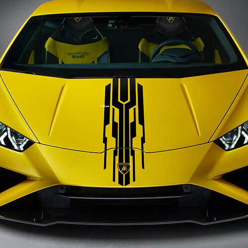 Hood Design Stripe Racing Vinyl Decal Sticker Graphics for Lamborghini Huracan Evo 2
