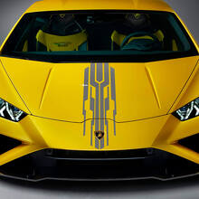 Hood Racing Stripe Vinyl Decal Sticker Graphic 2 for Lamborghini Huracán Evo 2