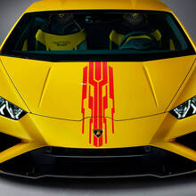 Hood Racing Stripe Vinyl Decal Sticker Graphic 2 for Lamborghini Huracán Evo 3