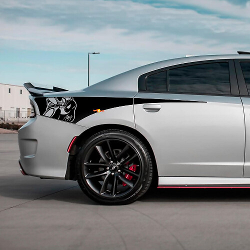 Iron Scat Pack Rear Quarter Side Stripe Vinyl Decal Sticker for Dodge Charger
