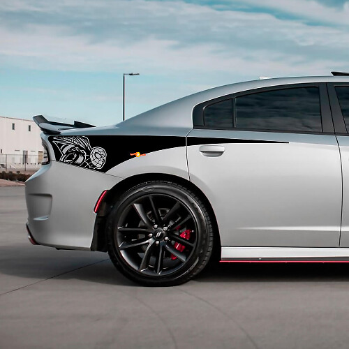 Spider Scat Pack Rear Quarter Side Stripe Vinyl Decal Sticker for Dodge Charger
