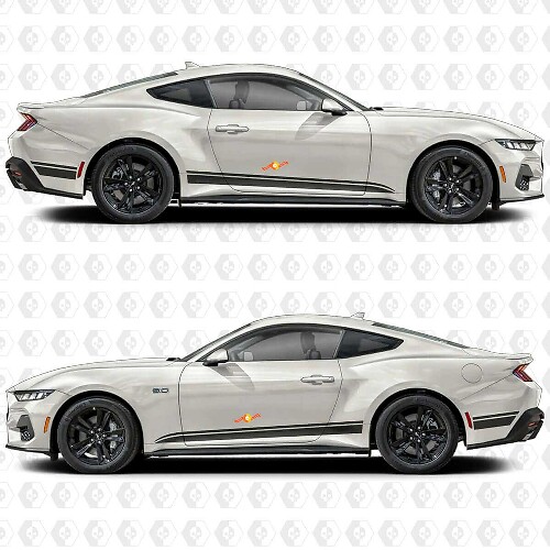 Racing Style Side Stripes Vinyl Decals for Musclecar Mustang