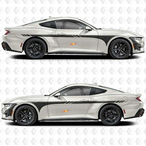 Racing Side Stripes Vinyl Decal Kit for Musclecar Mustang GT
