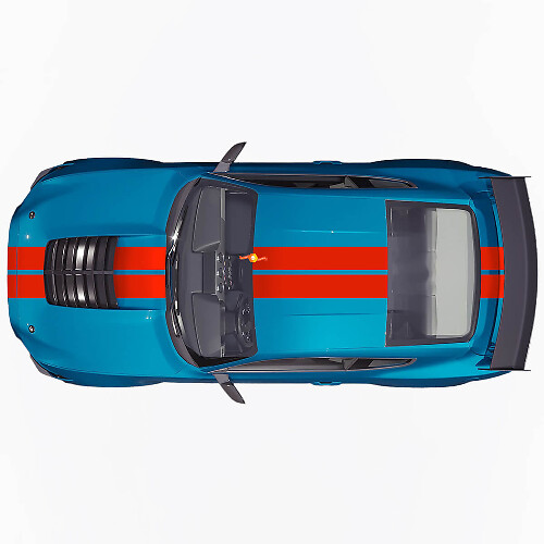 Dual Stripes Front Upper Rear Vinyl Decal Kit for Musclecar Musclecarmodel_1