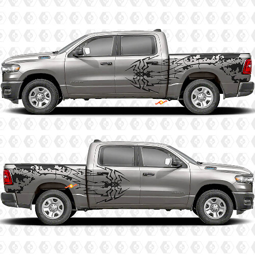 Spider and Splash Side Vinyl Decal Kit for Dodge Ram 1500