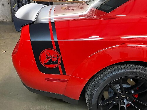 Scat Pack Style Rear Trunklid Stripes Vinyl Decal Kit for Dodge Challenger