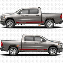 Custom Text Performance Rocker Panel Side Doors Stripes Stickers Decals Graphics for Dodge RAM 1500 3