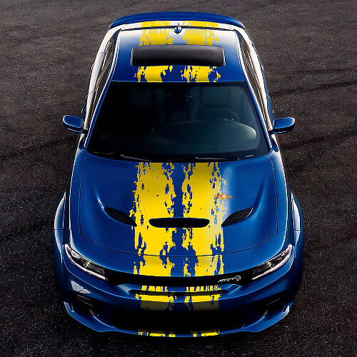 Splash Style Dual Upper Side Stripes Vinyl Decal Kit for Dodge Challenger or Charger