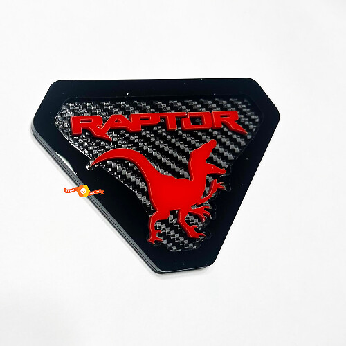 Raptor Edition Wing Badges Tailgate Emblem 3D Badge Carbon Background