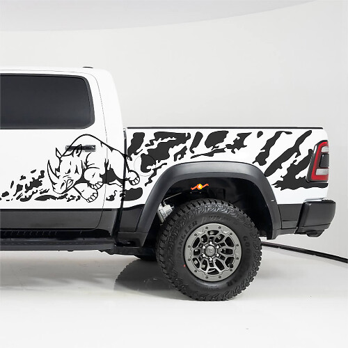 Rhino Splash Side Bedside Vinyl Decals Kit for Dodge RAM 1500 RHO