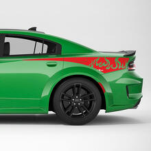 Flame Tribal Rear Quarter Side Stripe Vinyl Decal Sticker for Dodge Charger 3