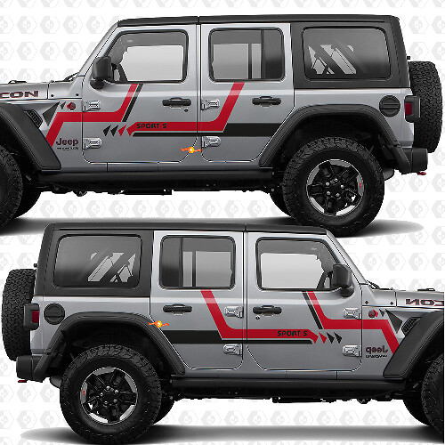 Custom Text Stripes Side Doors Vinyl decal sticker fit Jeep Wrangler
