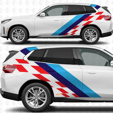 Side M Colours Stripes Checkered Flag Doors Rear Vinyl Decal Sticker fit to BMW X3 2