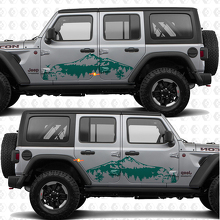 Mountains Nature Landscape Side Doors Vinyl decal sticker fit Jeep Wrangler 2