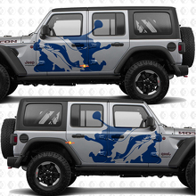 Fishing Rod and Trout Splash Side Doors Vinyl decal sticker fit Jeep Wrangler 2