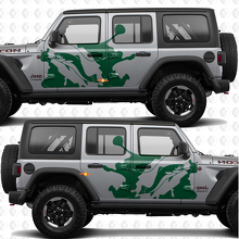 Fishing Rod and Trout Splash Side Doors Vinyl decal sticker fit Jeep Wrangler 3