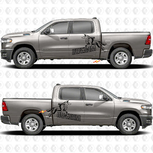 Awesome Wolf Side Doors Vinyl Stickers Decals Graphics