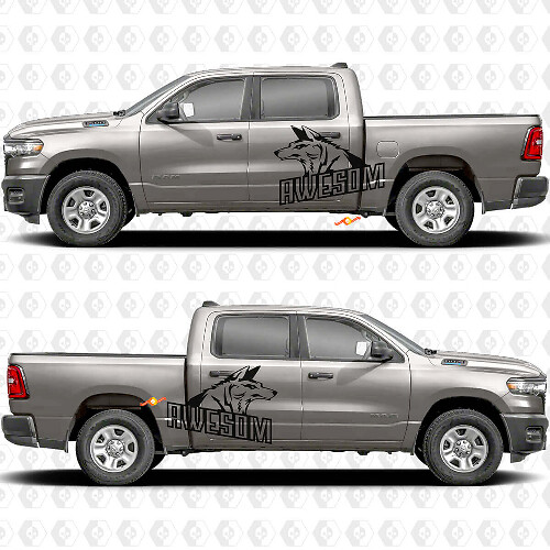 Awesome Wolf Side Doors Vinyl Stickers Decals Graphics 2