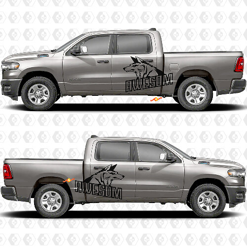 Side Doors Bedside Awesome Wolf Splash Stickers Decals Graphics 2