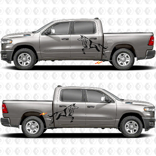 Side Doors Bedside Wolf Splash Stickers Decals Graphics