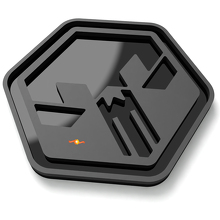 Skull in Hexagon Wing Badges Tailgate Emblem 3D Badge 4