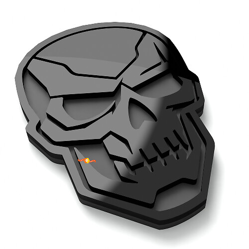 Skull Terminator Wing Mirror Badges Tailgate Emblem 3D Badge