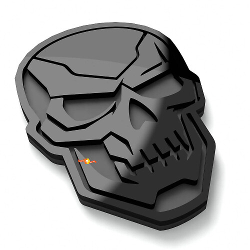 Skull Terminator Style 3D Fender Badge Tailgate Emblem_1
