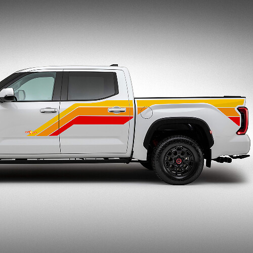 Side Bedside Old School Retro Heritage Graphics Vinyl Decals Stickers Kit for Toyota Tundra