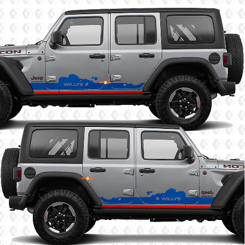Custom Text Side Doors Vinyl decal sticker fit Jeep Wrangler Jeep Wrangler Willys