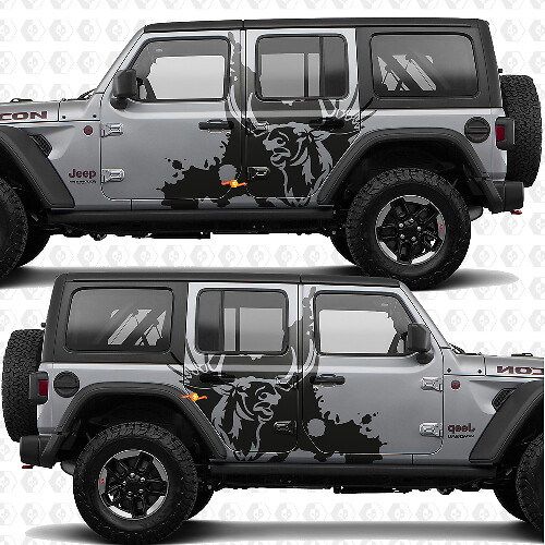 Moose Splash Nature Side Doors Vinyl decal sticker fit Jeep Wrangler