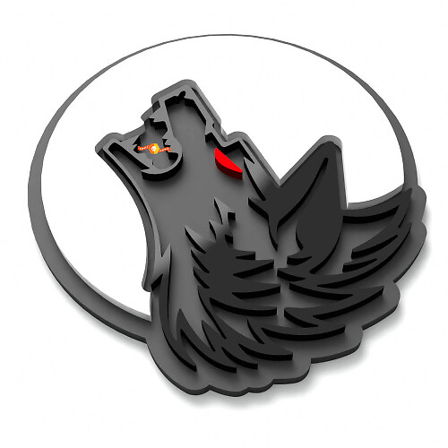 Wolf Moon Wing Badges Tailgate Emblem 3D Badge
