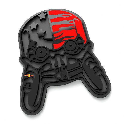 Mech Skull Wing Badges Tailgate Emblem 3D Badge