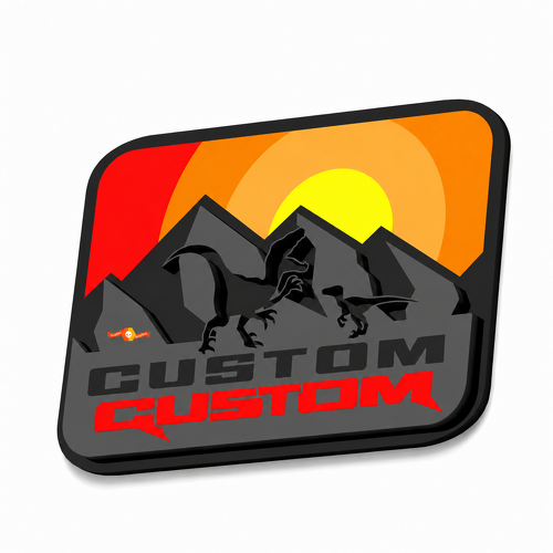 Raptor Custom Sunset Mountains Dinosaur 3D Fender Tailgate Badge for Ford Bronco