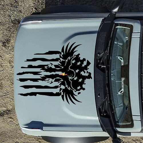 Capot Drapeau Américain Aigle Chauve Autocollants Stickers pour Ford Bronco