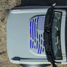 Bonnet American US Flag Destroyed Decals Stickers for Musclecar horse 2