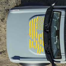 Bonnet American US Flag Destroyed Decals Stickers for Musclecar horse 7