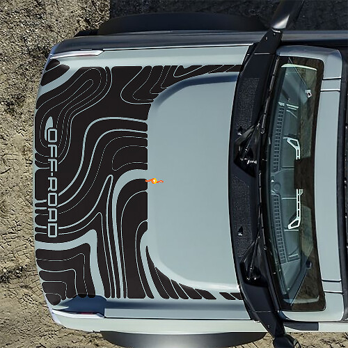Hood Topographic Off-Road Decals Stickers for Ford Bronco