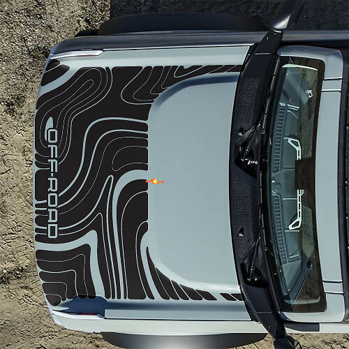 Hood Topographic Off-Road Decals Stickers for Ford Bronco