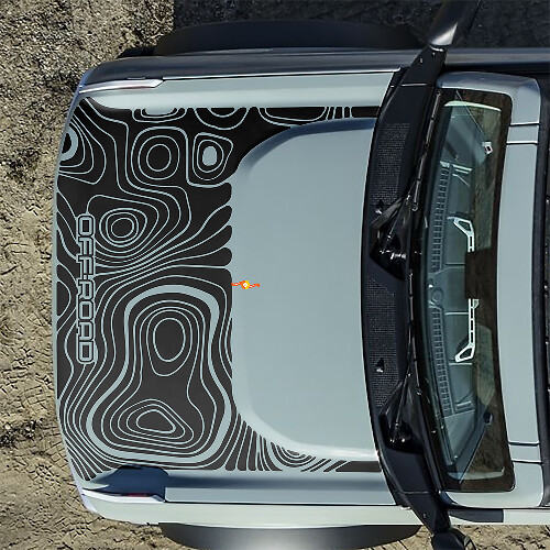 Hood Topographic Off Road Decals Stickers for Ford Bronco 2