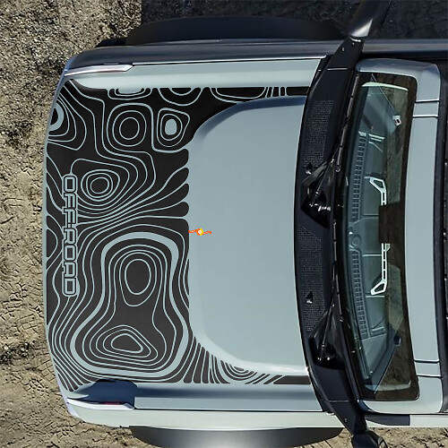 Hood Topographic Off Road Decals Stickers for Ford Bronco 2