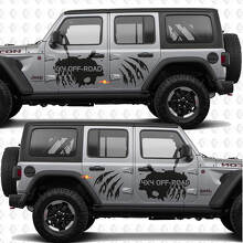 Pair Claw marks Side Doors Vinyl decal sticker Freedom Edition 4x4 Off Road mokap fits for Jeep Wrangler Rubicon 4h4 2