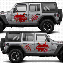Pair Claw marks Side Doors Vinyl decal sticker Freedom Edition 4x4 Off Road mokap fits for Jeep Wrangler Rubicon 4h4 3